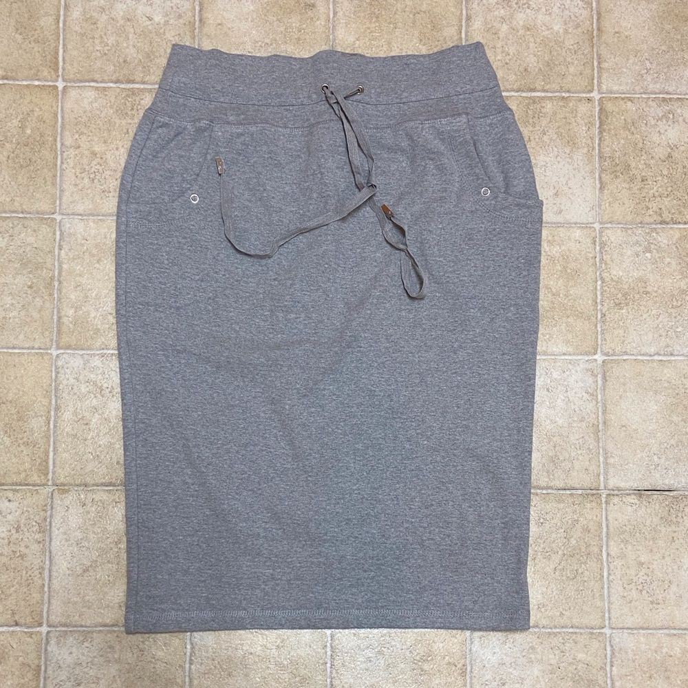 Spiegel Sportive Cotton Knit Stretch Gray Pencil Skirt Size M